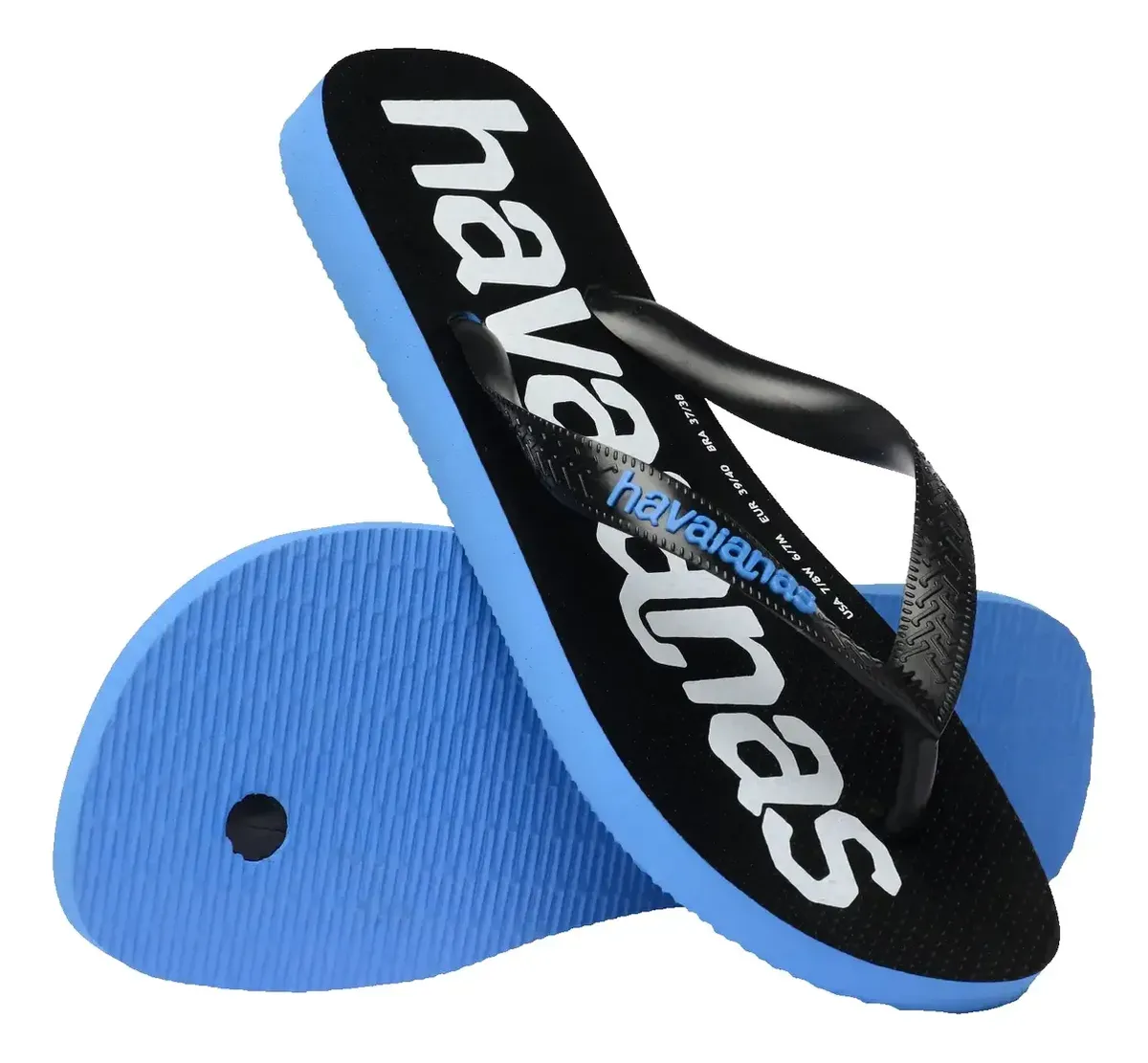 Chinelo Havaianas Top Logomania Masculino Original — Havaianas Top com estampa logomania, solado azul e estilo masculino. | Chinelaço, loja de chinelos no Rio de Janeiro